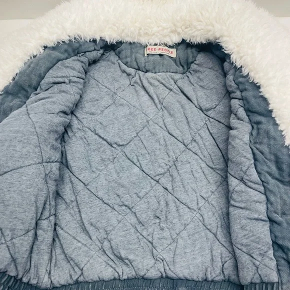 Free people womens crop jacket winter size Small collar removible - Picture 4 of 10